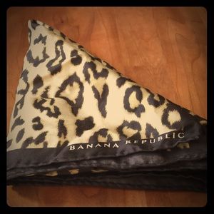 Faux Silk, Leopard Print Scarf